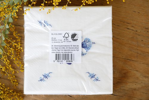 ロイヤルコペンハーゲン ブルーフラワー エコペーパーナプキン Mサイズ/20枚入り(塩素不使用)