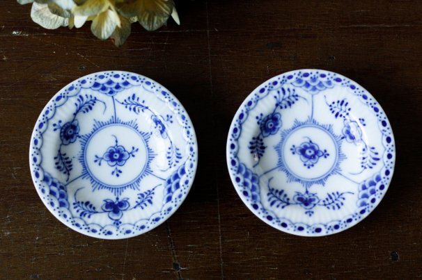 ブルーフルーテッド/ハーフレース 豆皿2枚セット