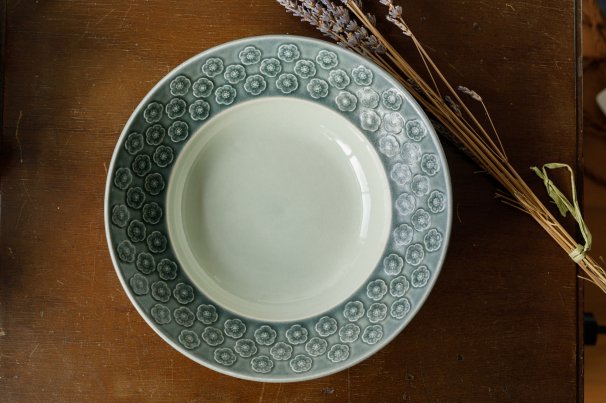 Azur (アズール グリーン) 深皿21.5cm ①