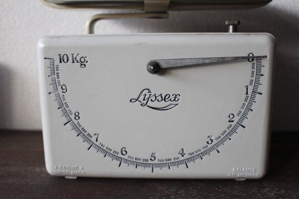 Lyssex ヴィンテージキッチンスケール オフワイト×ネイビー 測り
