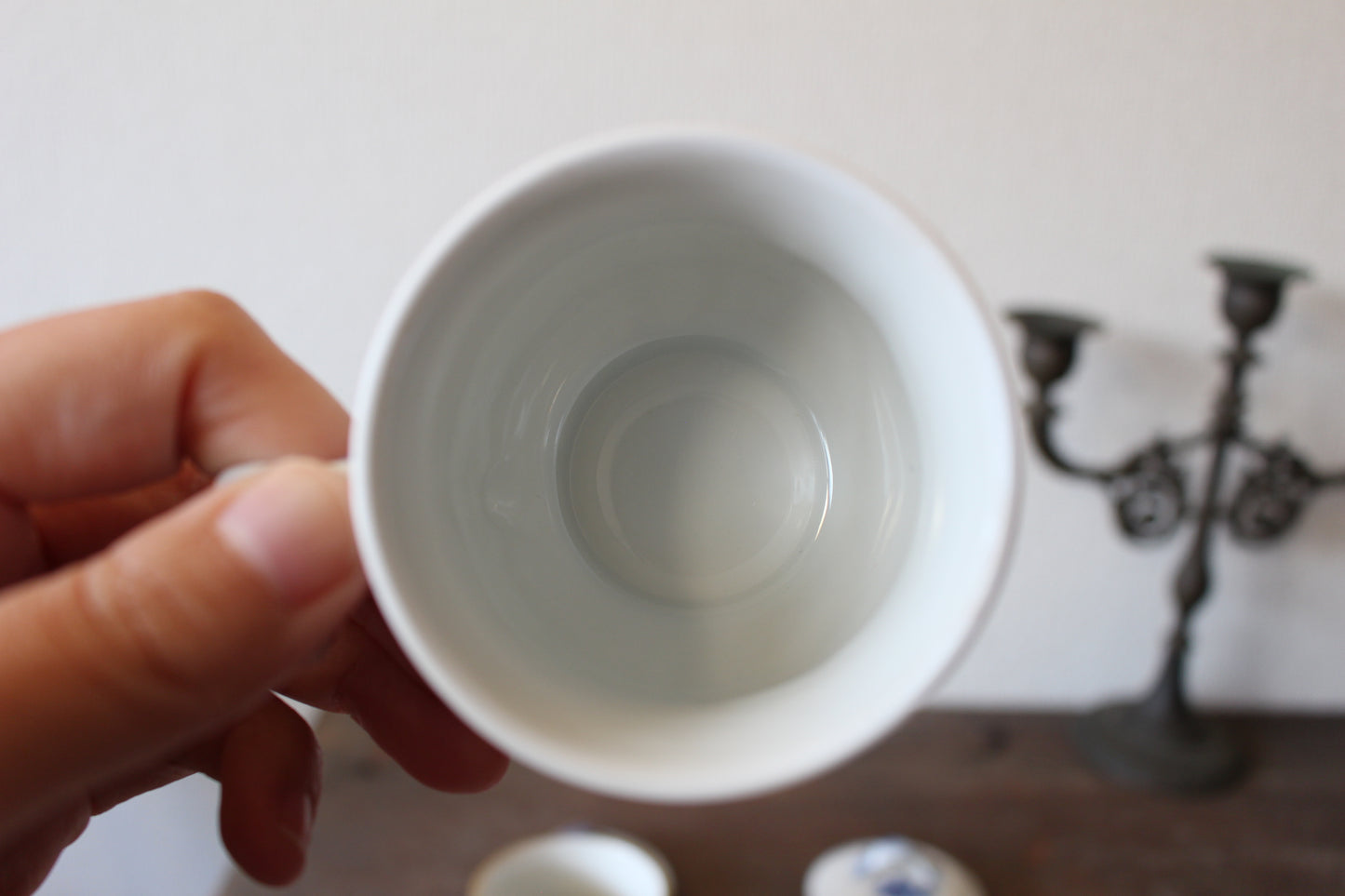 ロイヤルコペンハーゲン/ブルーフラワー/カーブ 蓋つきクリームカップ&ソーサー(マスタードカップ/チョコレートカップ)2客セット
