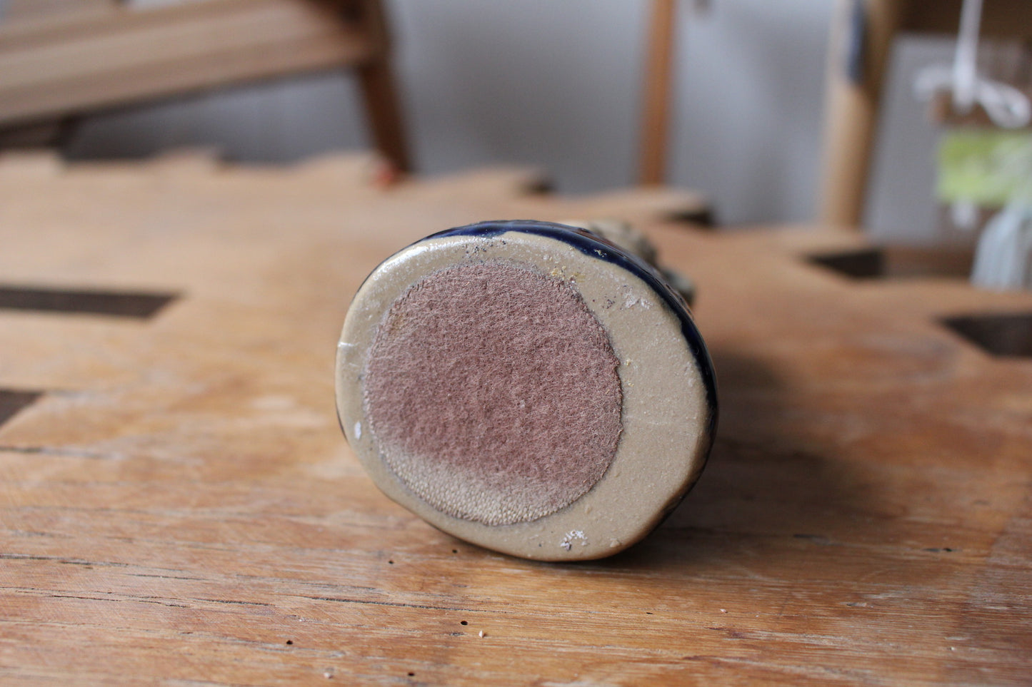 青いドレスの女の子 フラワーガール フィギュリン