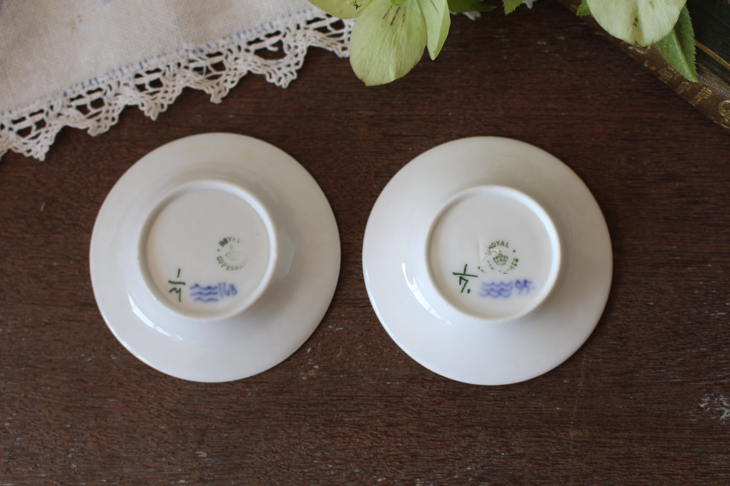 ロイヤルコペンハーゲン/ブルーフルーテッド/プレーン豆皿・バターパッド7.3cm 2枚セット