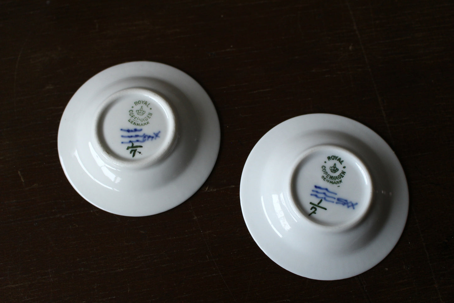 ロイヤルコペンハーゲン/ブルーフルーテッド/プレーン 豆皿・バターパッド7.2cm 2枚セット