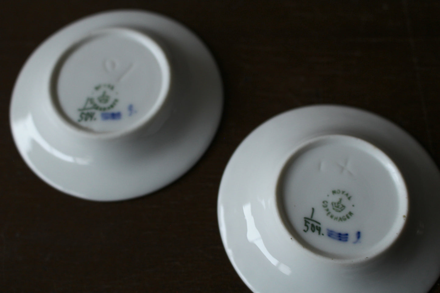 ロイヤルコペンハーゲン/ブルーフルーテッド/ハーフレース 豆皿・バターパッド7.3cm 2枚セット 1880-1920年代製造