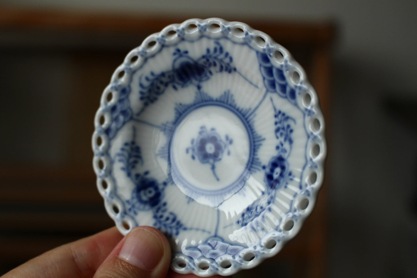ロイヤルコペンハーゲン/ブルーフルーテッド/フルレース 豆皿・バターパッド7.5cm 2枚セット