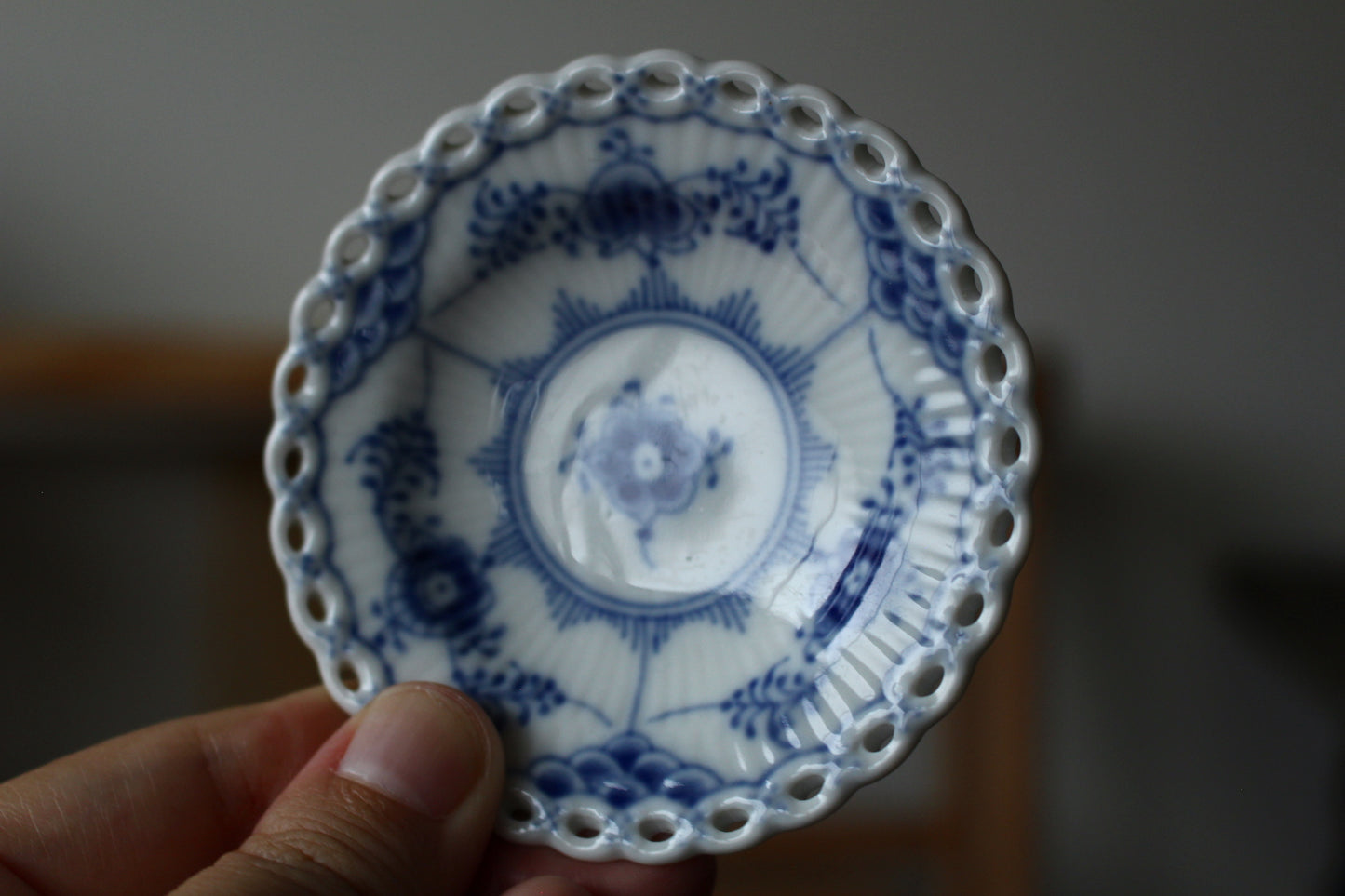 ロイヤルコペンハーゲン/ブルーフルーテッド/フルレース 豆皿・バターパッド7.5cm 2枚セット