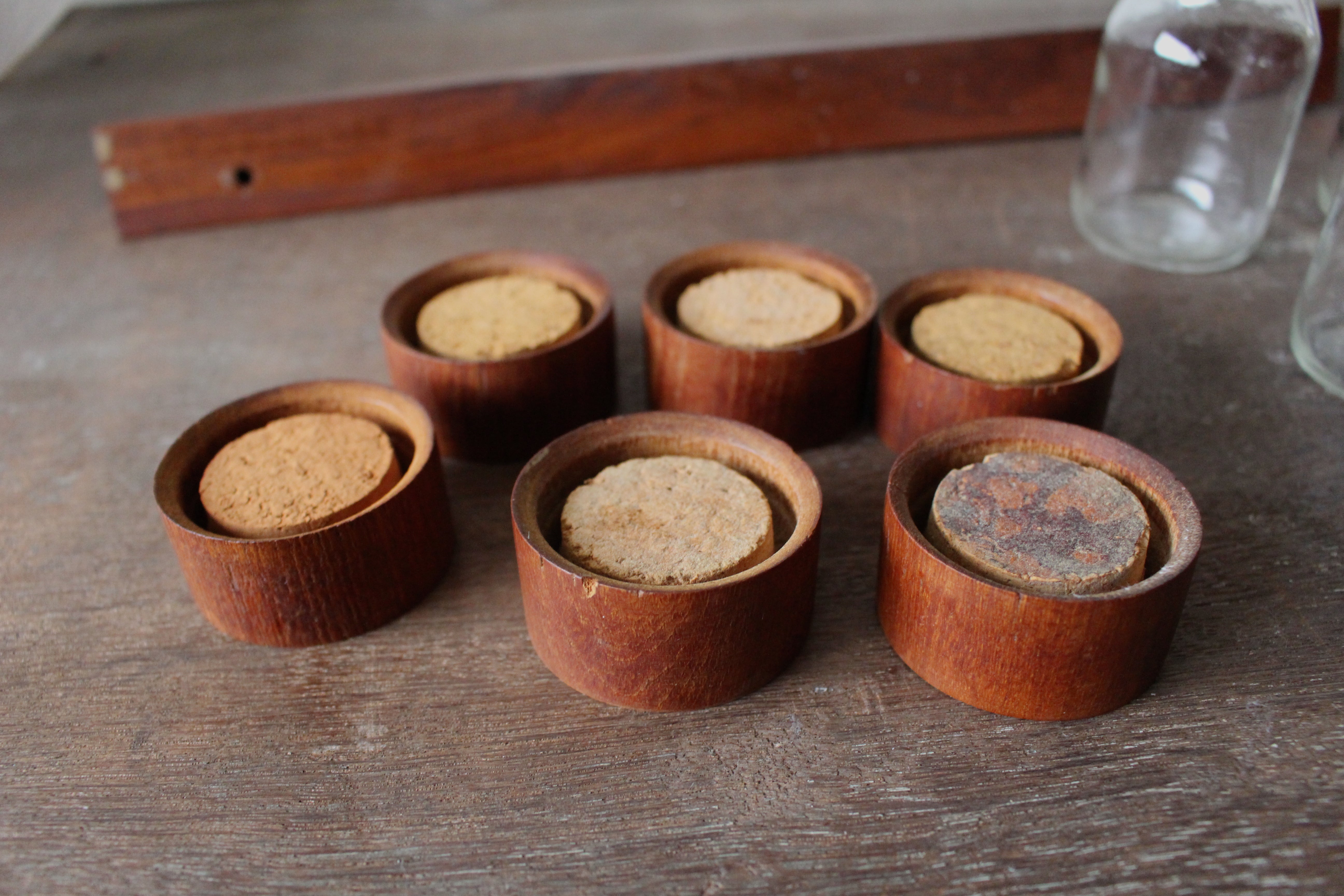 デンマーク製 チーク材 Digsmed スパイスラック&ガラスジャー6