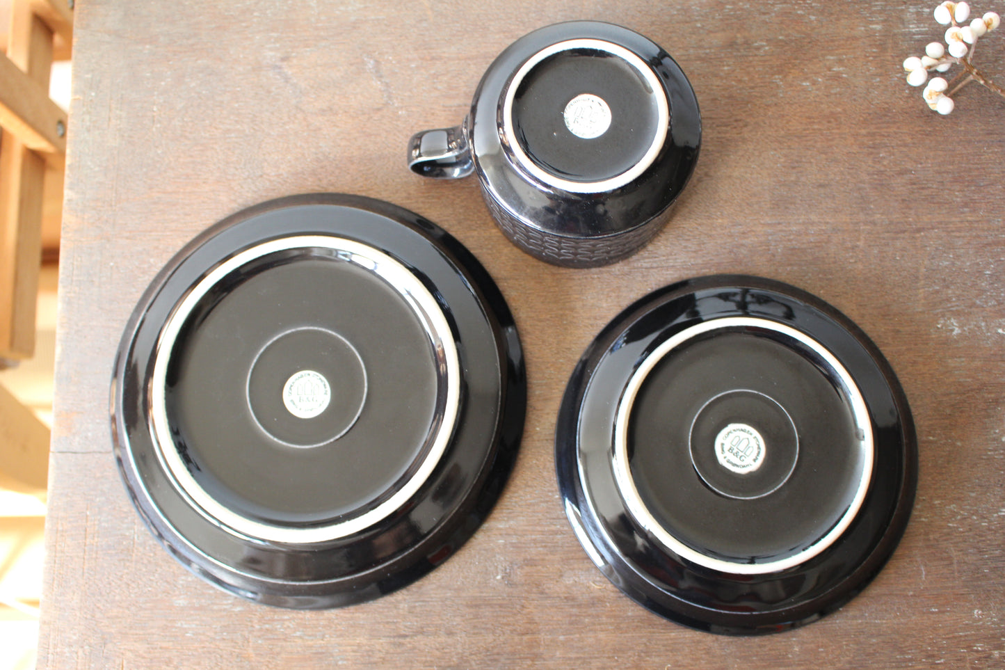 Cordial Palet（コーディアル パレット）ブラック トリオセット　カップ＆ソーサー &ケーキプレート