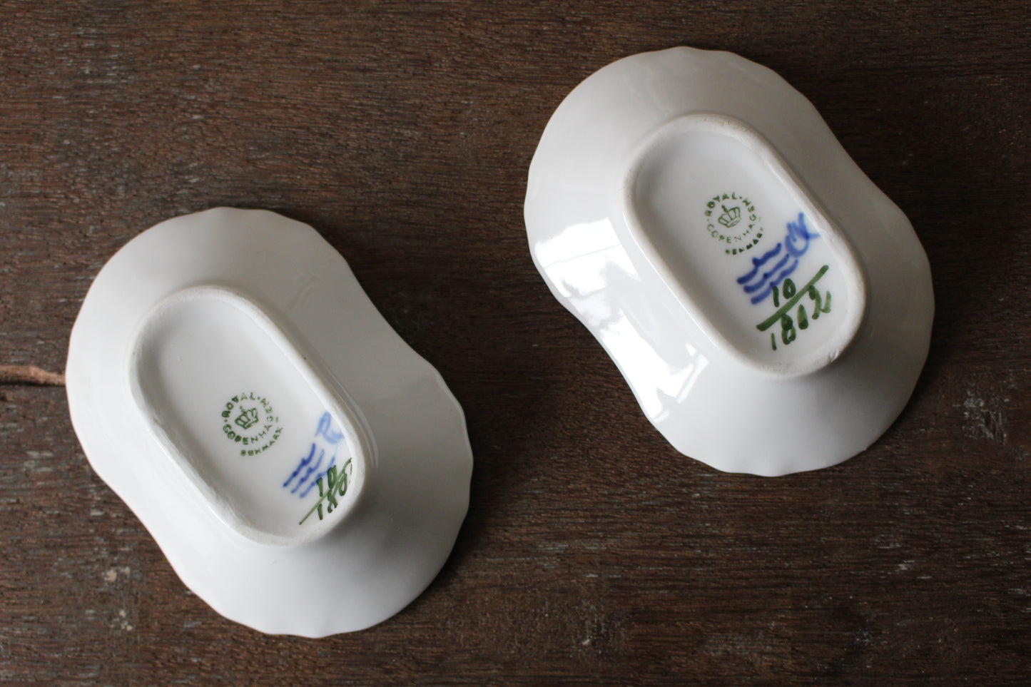 ロイヤルコペンハーゲン/ブルーフラワー/カーブ　楕円豆皿・バターパッド2枚セット