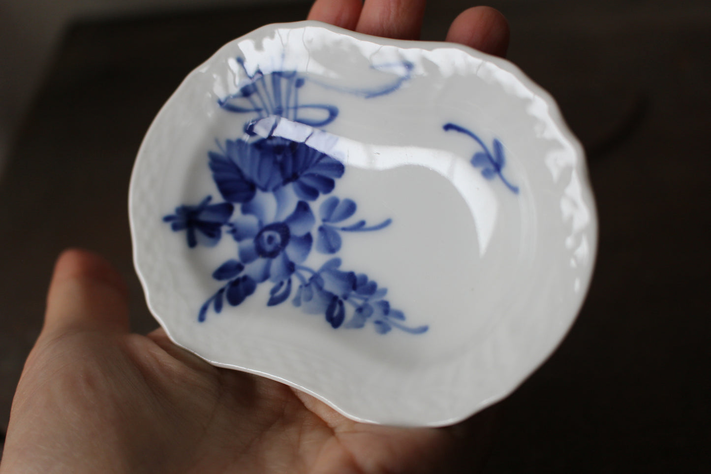 ロイヤルコペンハーゲン/ブルーフラワー/カーブ　楕円豆皿・バターパッド2枚セット