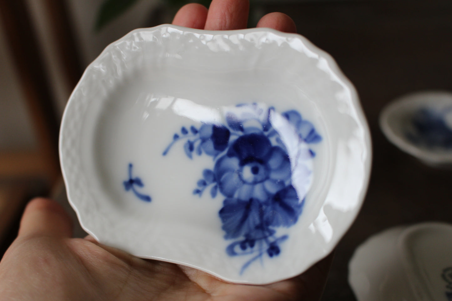 ロイヤルコペンハーゲン/ブルーフラワー/カーブ　楕円豆皿・バターパッド4枚セット