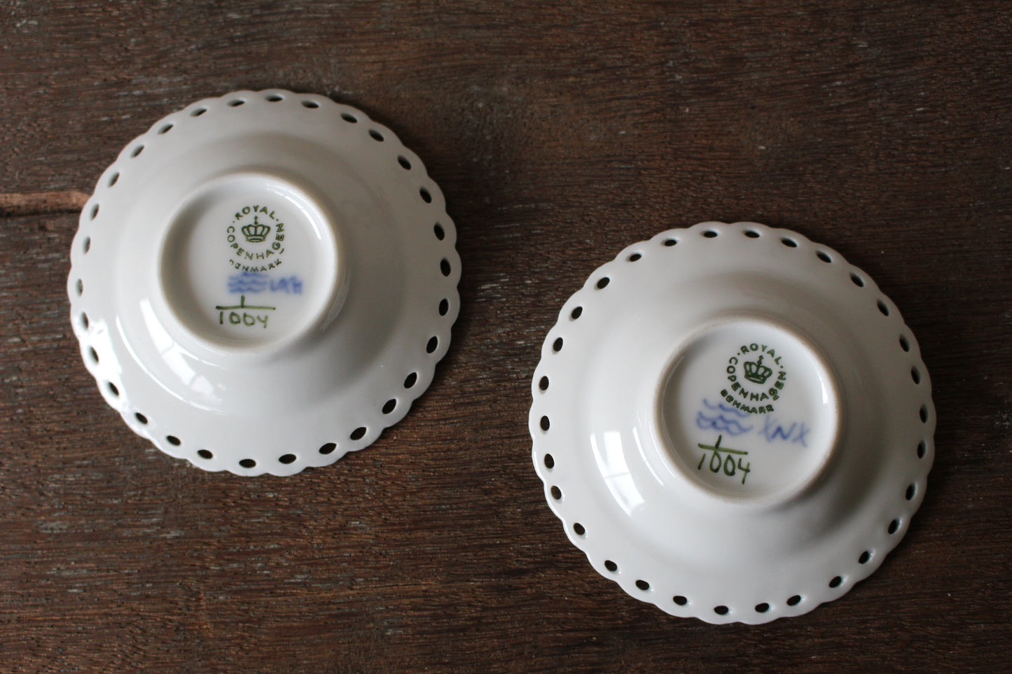 ロイヤルコペンハーゲン/ブルーフルーテッド/フルレース 豆皿・バターパッド7.5cm 2枚セット