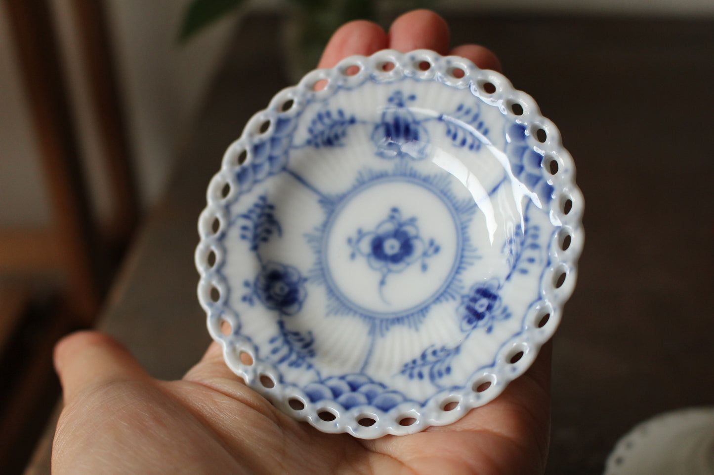 ロイヤルコペンハーゲン/ブルーフルーテッド/フルレース 豆皿・バターパッド7.5cm 2枚セット