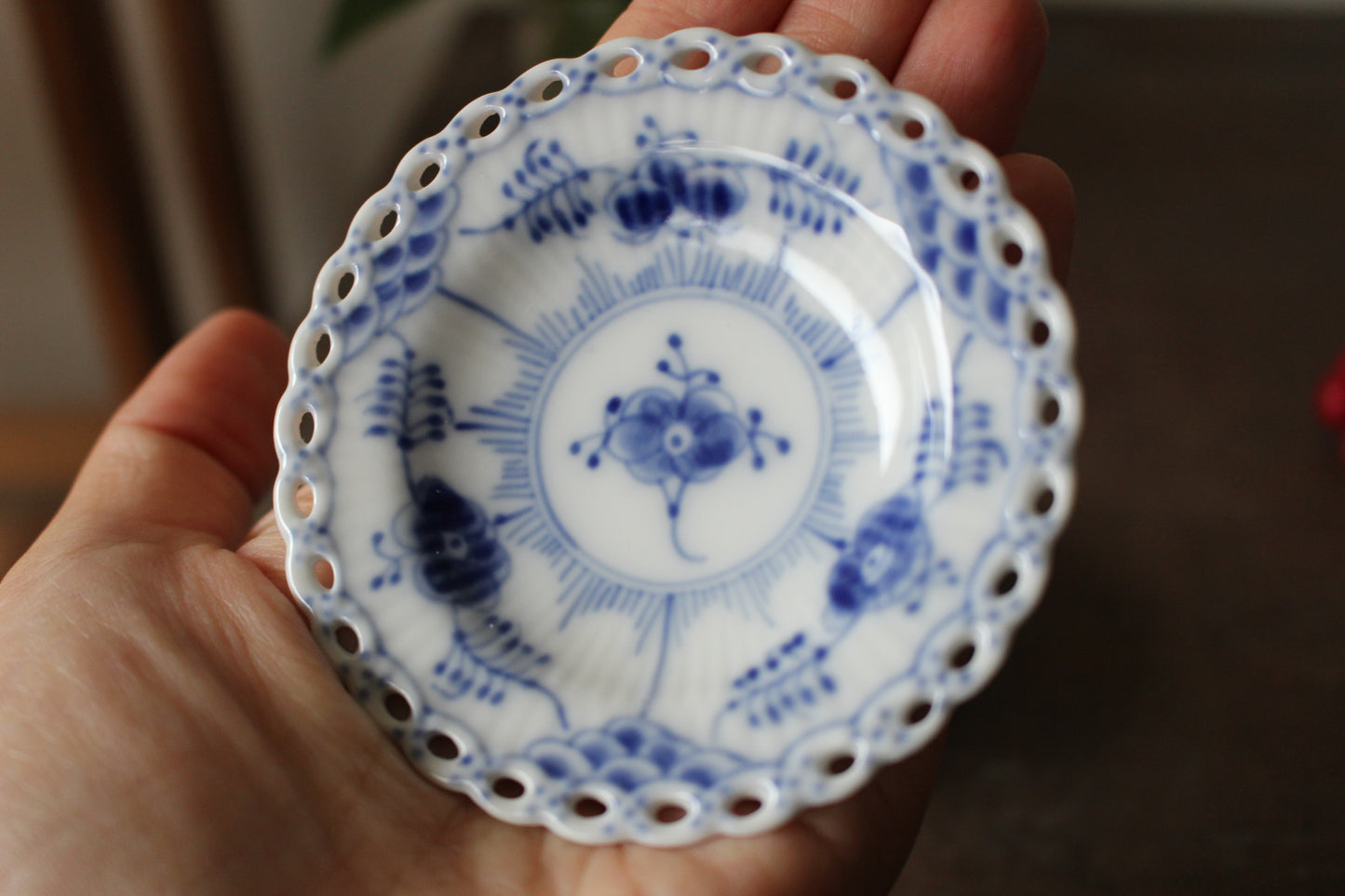 ロイヤルコペンハーゲン/ブルーフルーテッド/フルレース 豆皿・バターパッド7.5cm 2枚セット