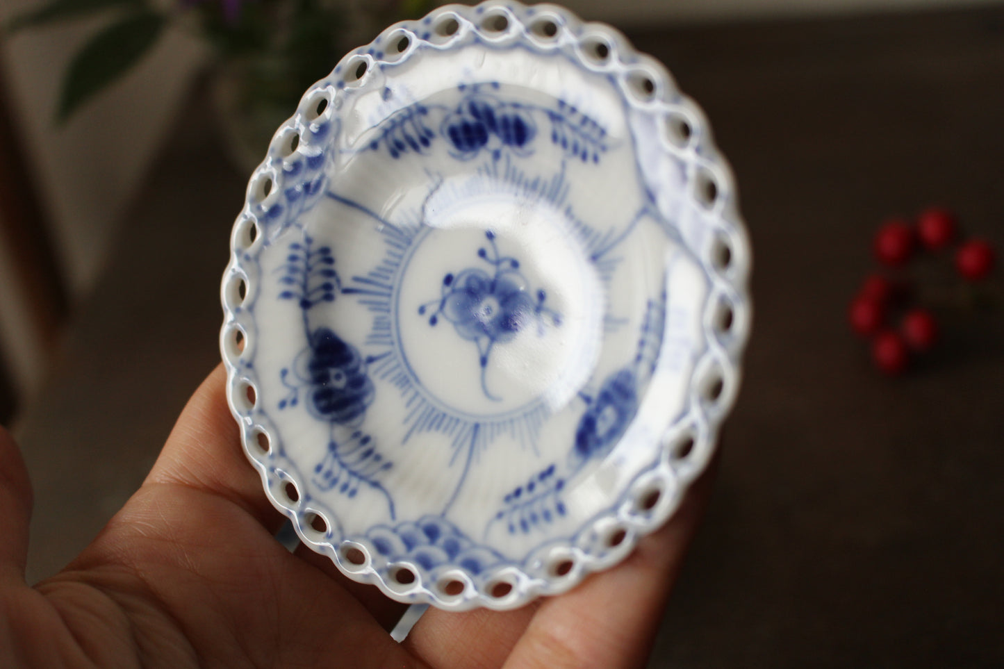 ロイヤルコペンハーゲン/ブルーフルーテッド/フルレース 豆皿・バターパッド7.5cm 2枚セット