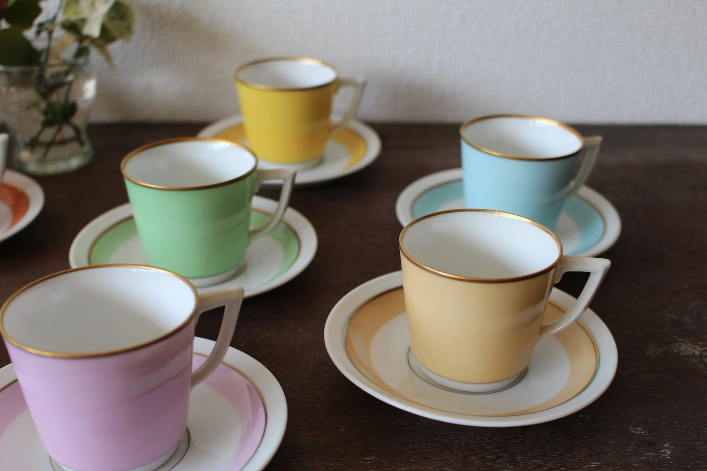 ロイヤルコペンハーゲン デミタスカップ&ソーサー 7色セット
