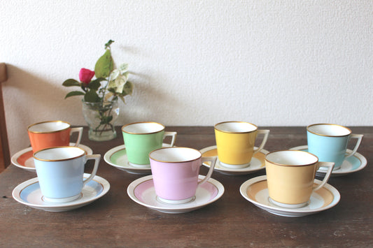 ロイヤルコペンハーゲン デミタスカップ&ソーサー 7色セット