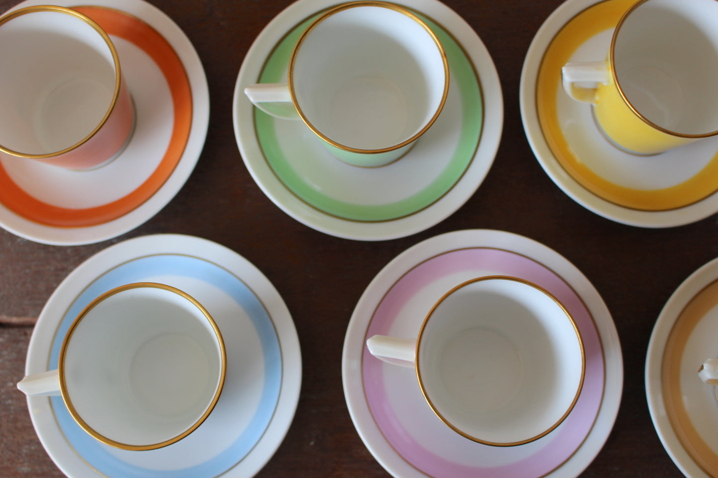 ロイヤルコペンハーゲン デミタスカップ&ソーサー 7色セット
