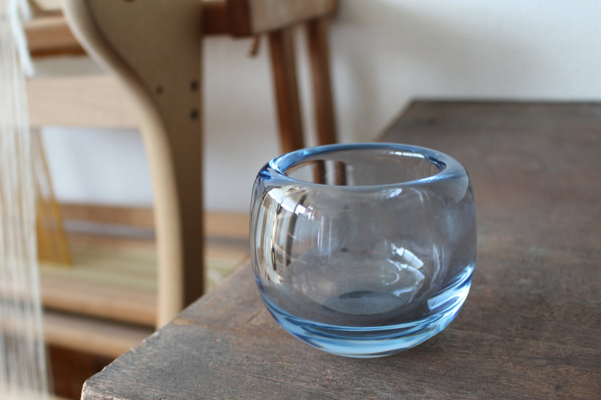 ホルムガード/ Holmegaard　キャンドルホルダー・フラワーベース　アクアブルー