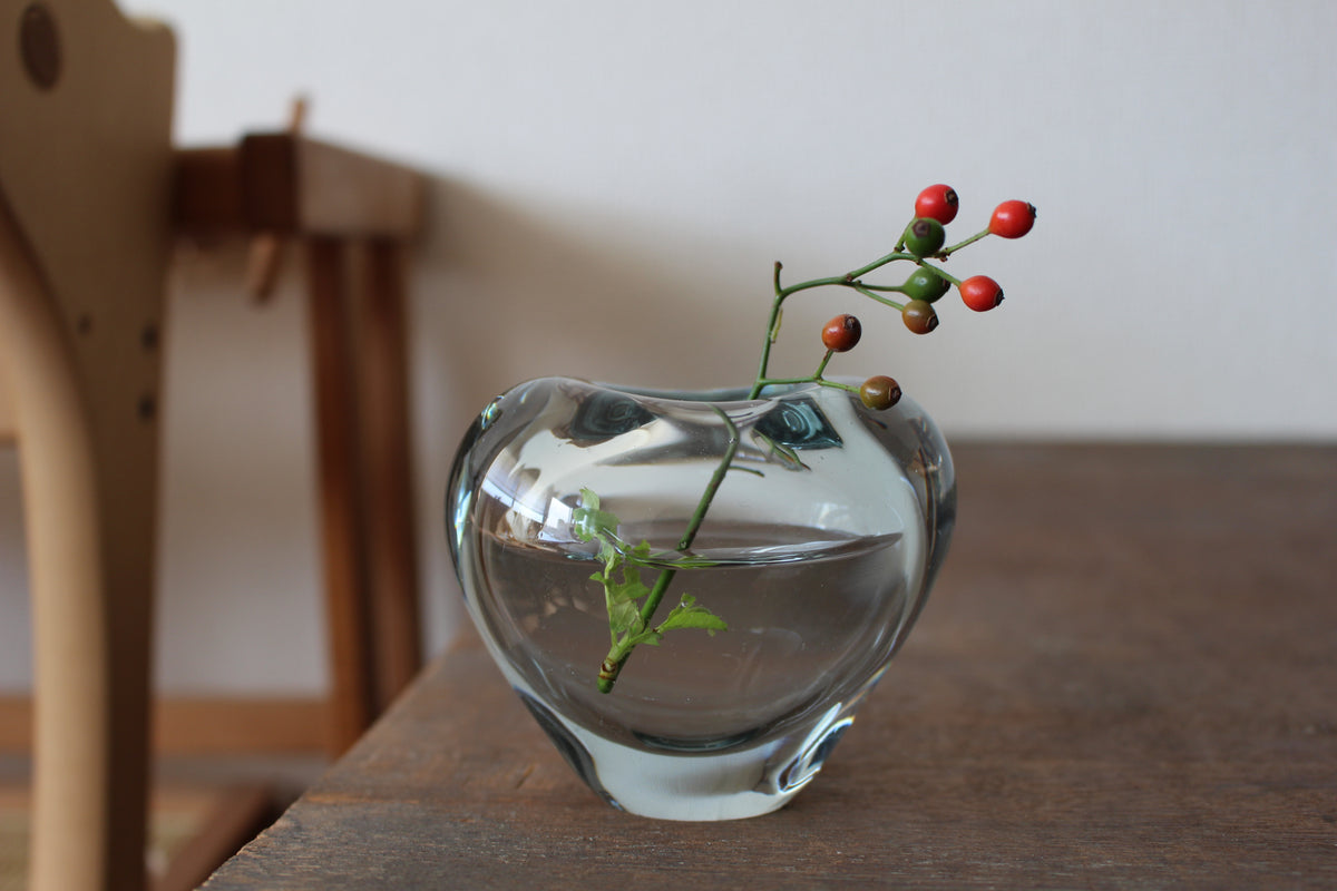 Holmegaard/ホルムガード フラワーベース・花瓶 ハートS ライトブルー