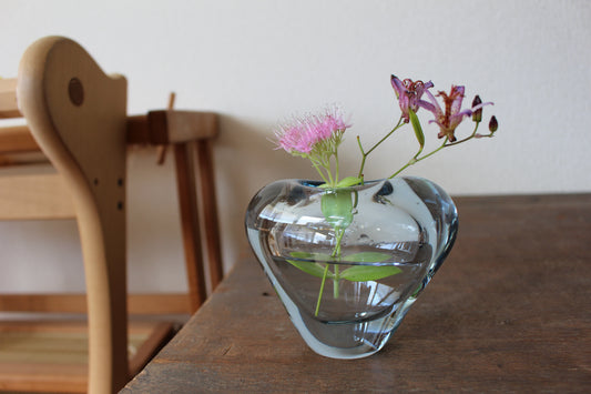 Holmegaard/ホルムガード フラワーベース・花瓶 ハートM アクアブルー