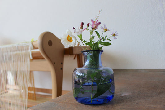 Holmegaard(ホルムガード)　ヴィンテージガラスフラワーベース・花瓶　パープル